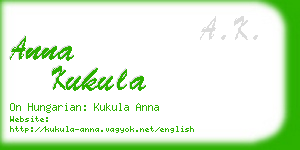 anna kukula business card